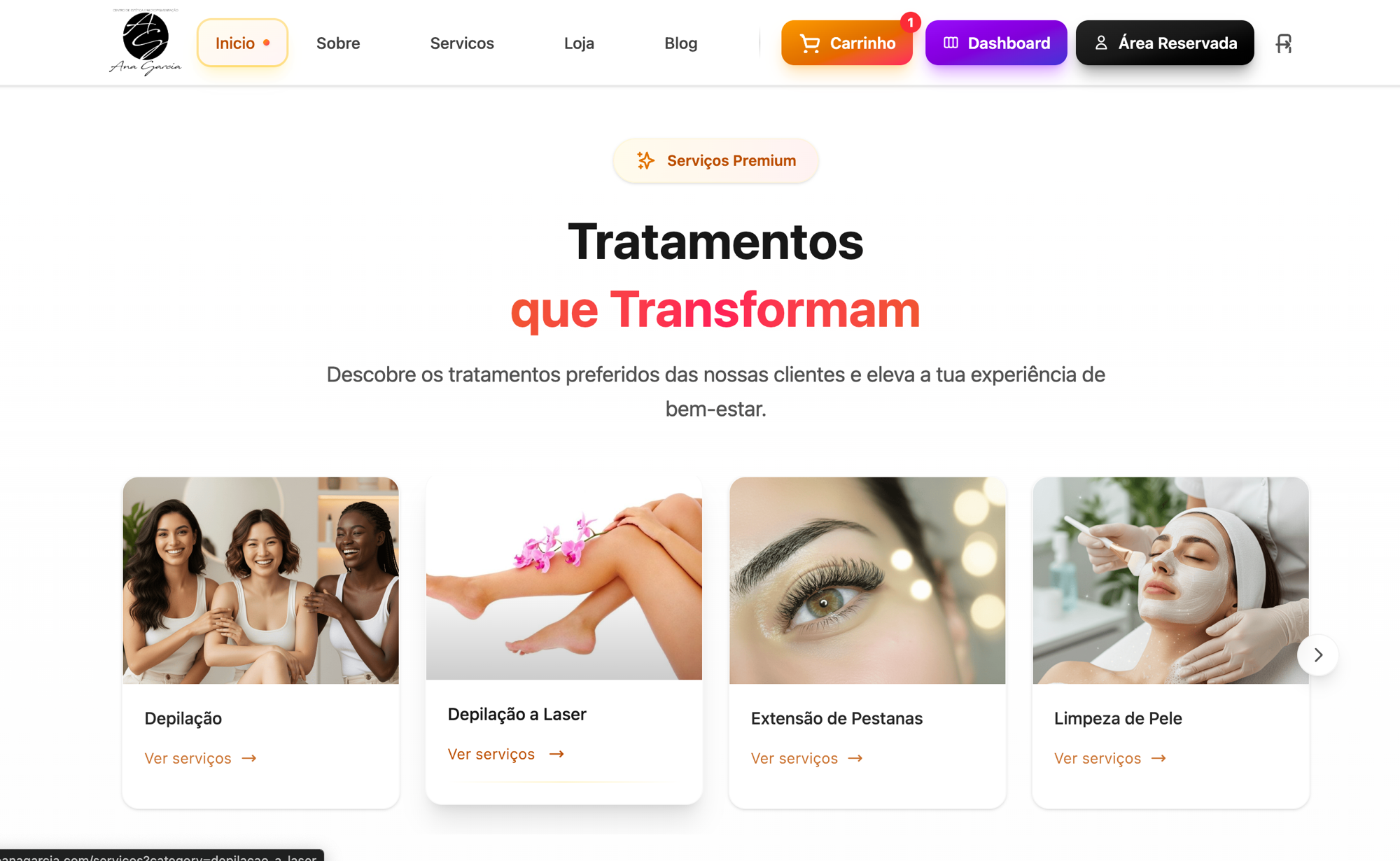 Serviços em destaque no catálogo do Agenda Cheia